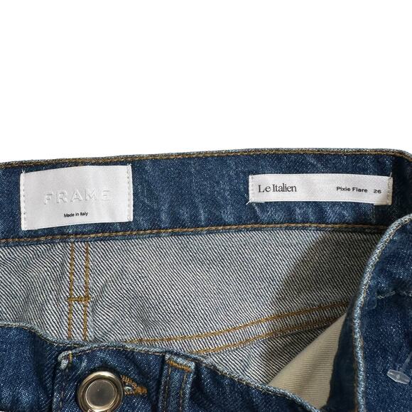 FRAME New Le Italien Pixie Flare Ankle Jeans Vintage Blue 26 Italy Y2K Preppy - Picture 8 of 10